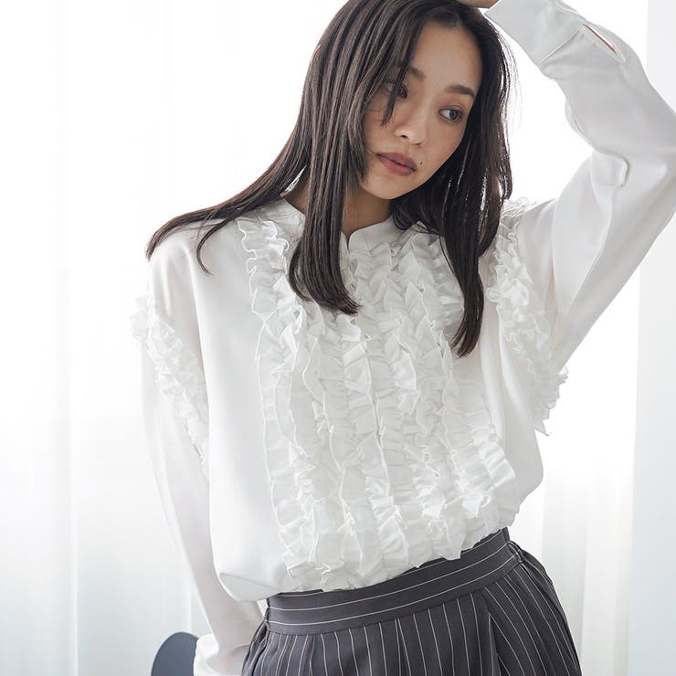 タキシードフリルブラウス ブラウス レディース | mili an deni | 詳細画像8 