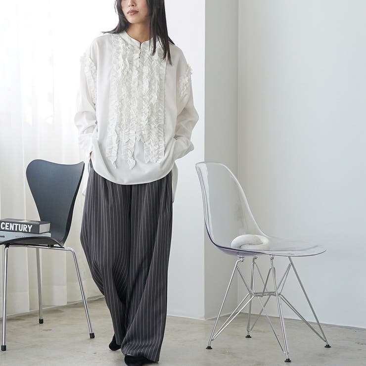 タキシードフリルブラウス ブラウス レディース | mili an deni | 詳細画像10 