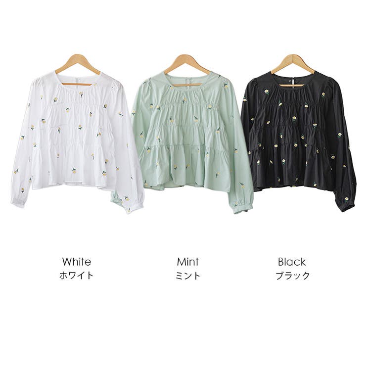 刺繍ティアードブラウス レディース 花刺繍 | mili an deni | 詳細画像20 