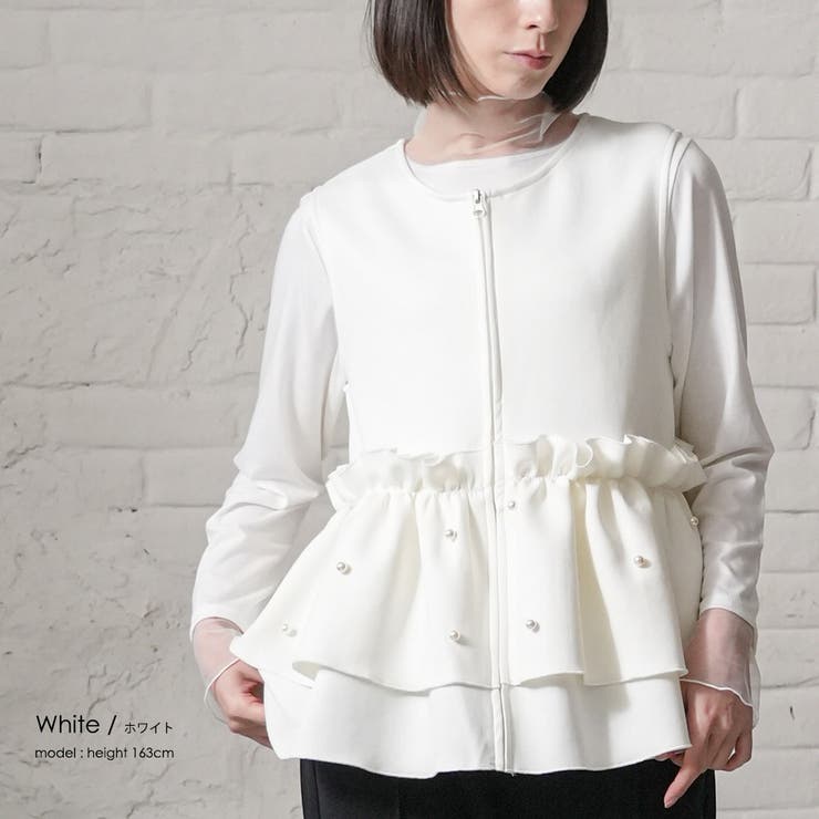 パールティアードフリルベスト ティアードフリル クルーネック | mili an deni | 詳細画像5 