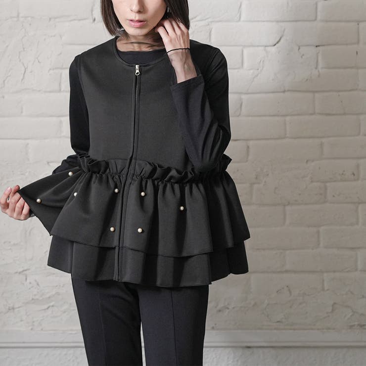 パールティアードフリルベスト ティアードフリル クルーネック | mili an deni | 詳細画像11 