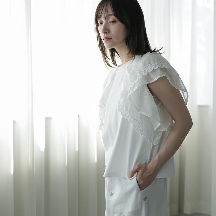 ラッフルスリーブTシャツ レディース フリル袖 | mili an deni | 詳細画像7 