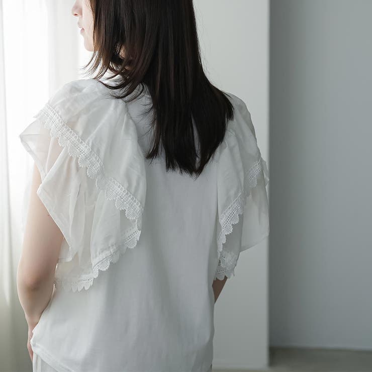ラッフルスリーブTシャツ レディース フリル袖 | mili an deni | 詳細画像8 