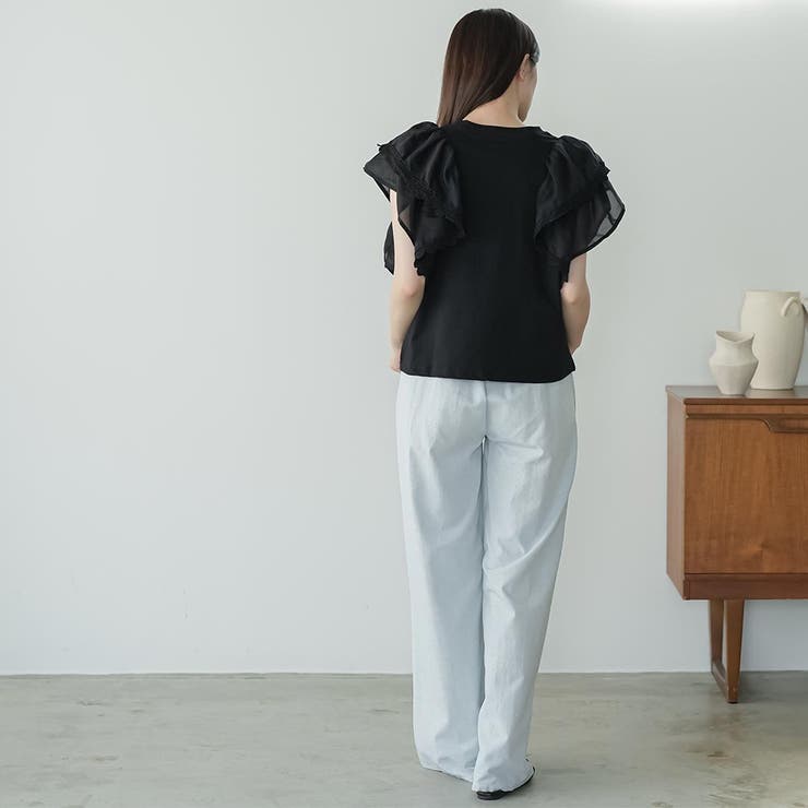 ラッフルスリーブTシャツ レディース フリル袖 | mili an deni | 詳細画像15 