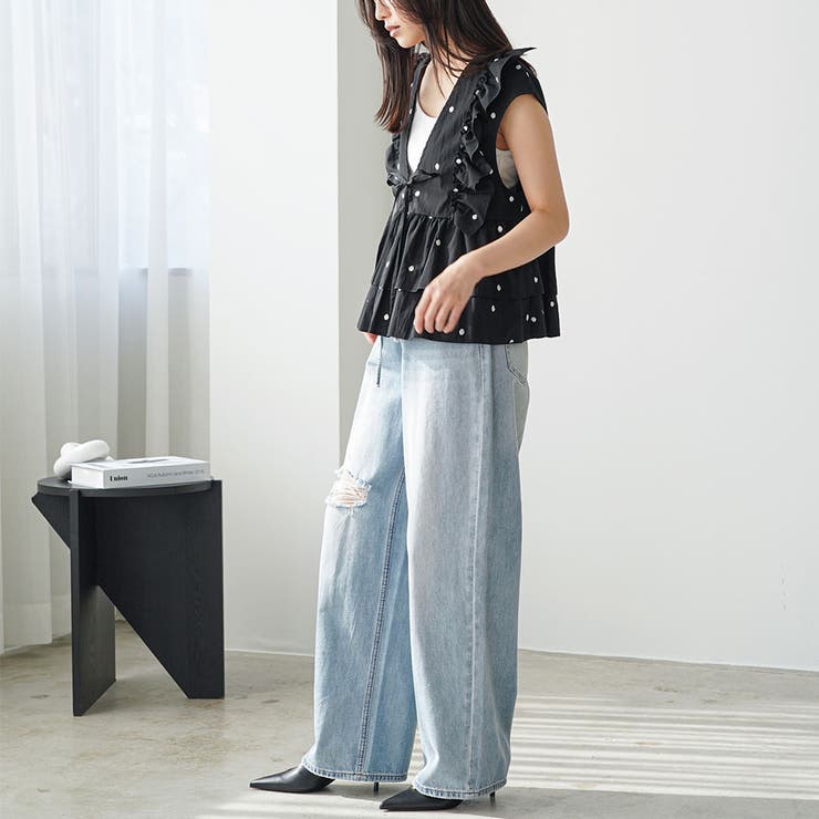 ドット刺繍 フリルベスト レディース | mili an deni | 詳細画像15 