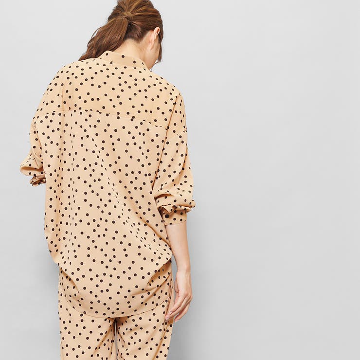 取り外しラッフル襟バンドカラードットシャツ 長袖 M | mili an deni | 詳細画像11 