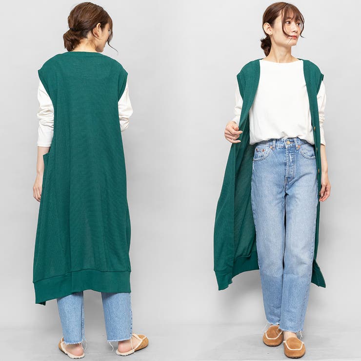 Vネックロングニットベスト ジレ ベスト | mili an deni | 詳細画像6 