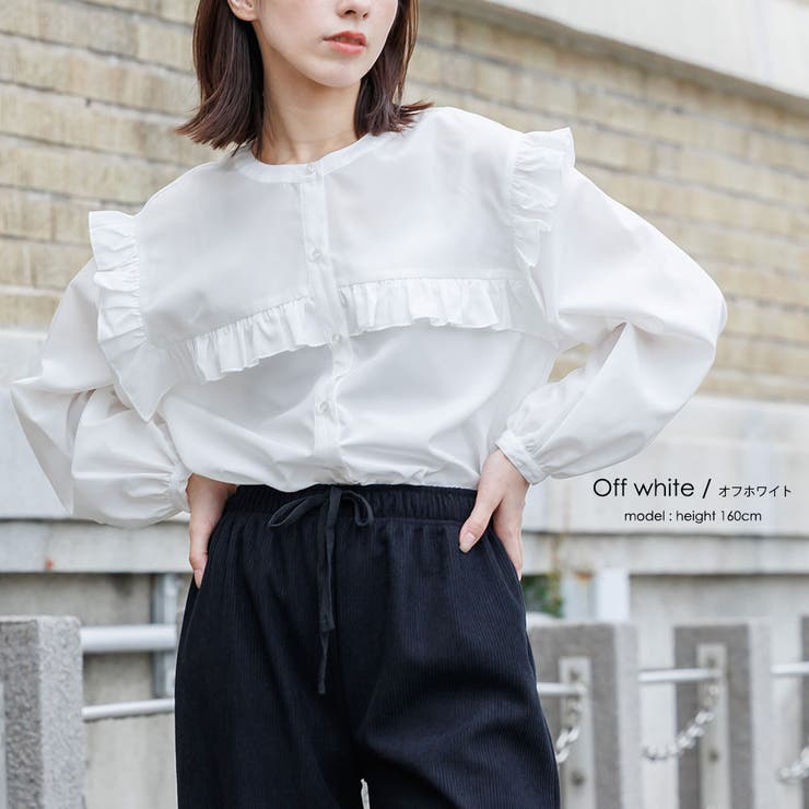 極美品✨’24年 セオリー MILENA FRANCINE ドットブラウス M エステルブロードフリル切替ブラウス 秋 シャツ[品番：MADW0004239