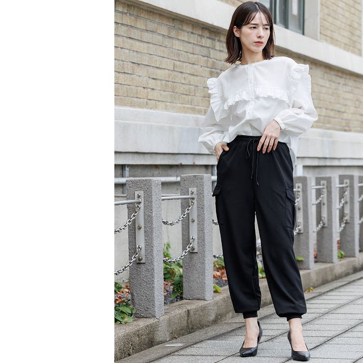 エステルブロードフリル切替ブラウス 秋 シャツ | mili an deni | 詳細画像8 