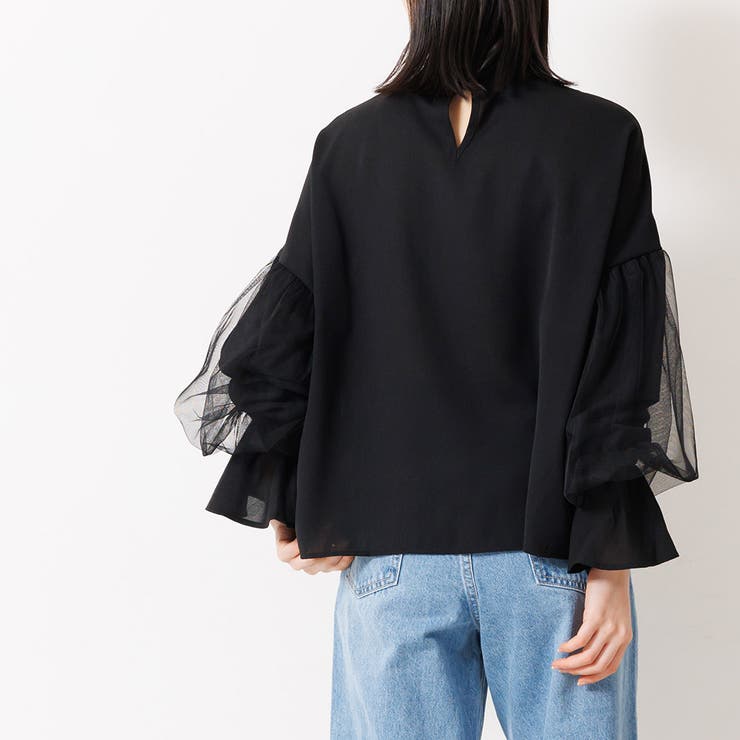 カバースリーブハイネックブラウス チュールスリーブ ハイネック | mili an deni | 詳細画像19 