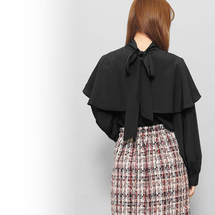 バックリボンケープブラウス 長袖 M | mili an deni | 詳細画像5 