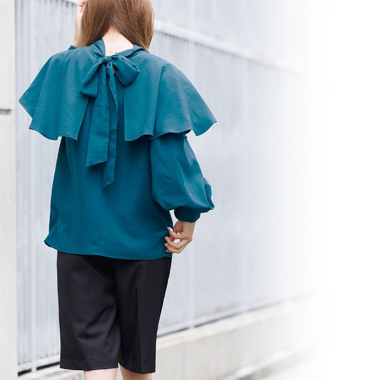 バックリボンケープブラウス 長袖 M | mili an deni | 詳細画像7 