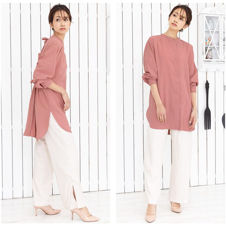 バックリボン シャーリングシャツブラウス 長袖 | mili an deni | 詳細画像7 