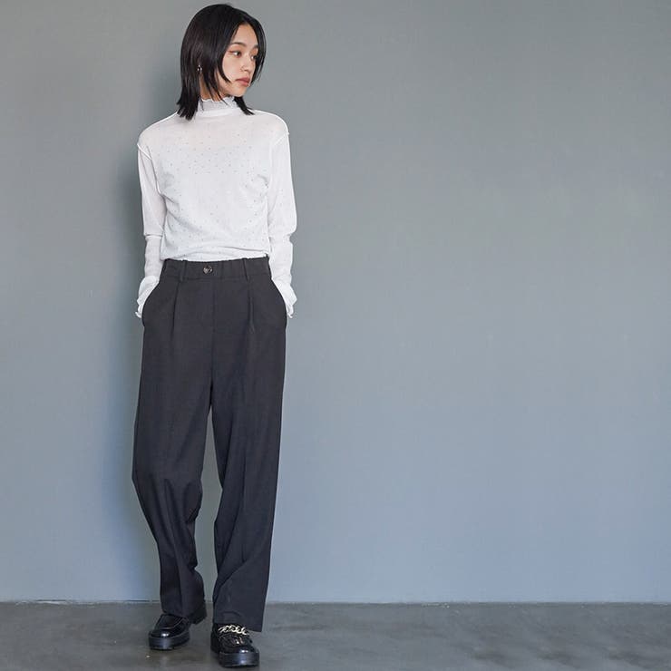 レディース トップス ラインストーンメローハイネックトップス | mili an deni | 詳細画像9 