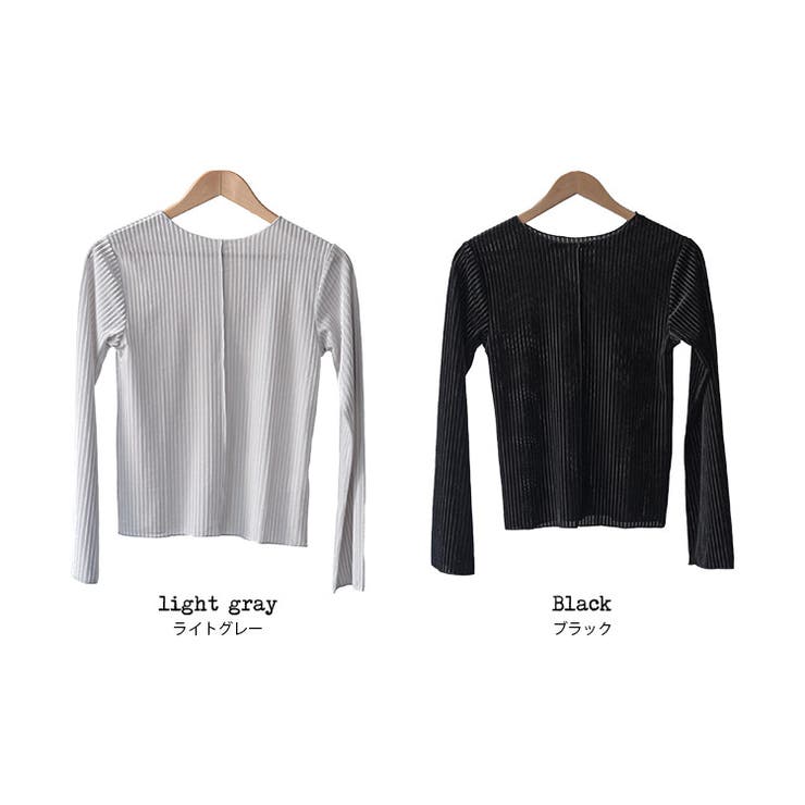 レディース トップス シアーベロア前後2WAYクルーネックトップス | mili an deni | 詳細画像17 