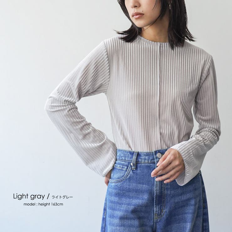 レディース トップス シアーベロア前後2WAYクルーネックトップス | mili an deni | 詳細画像6 