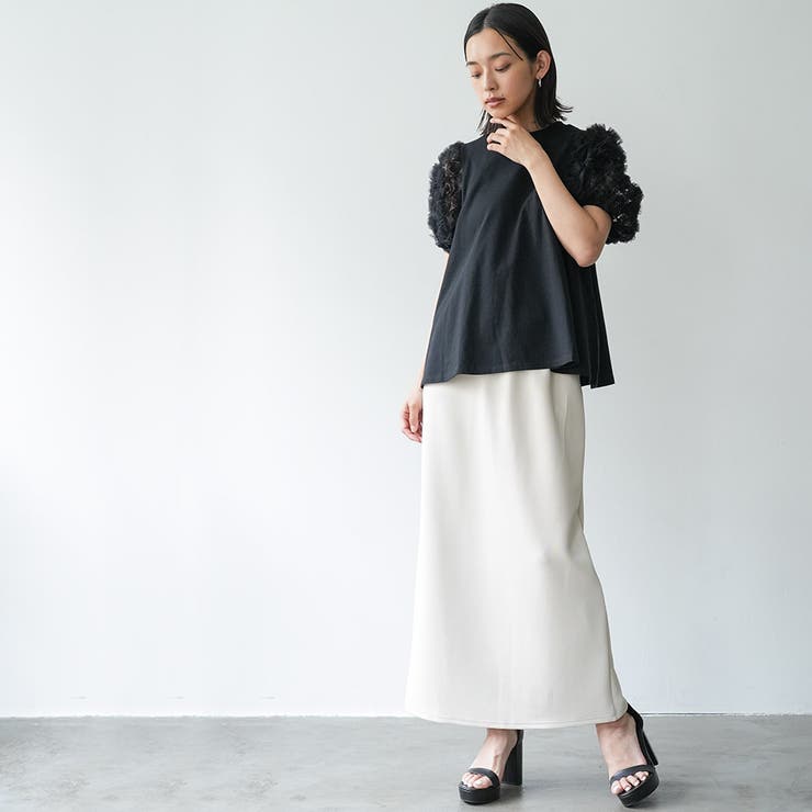 レディース Tシャツ フラワーパフスリーブTシャツ | mili an deni | 詳細画像14 