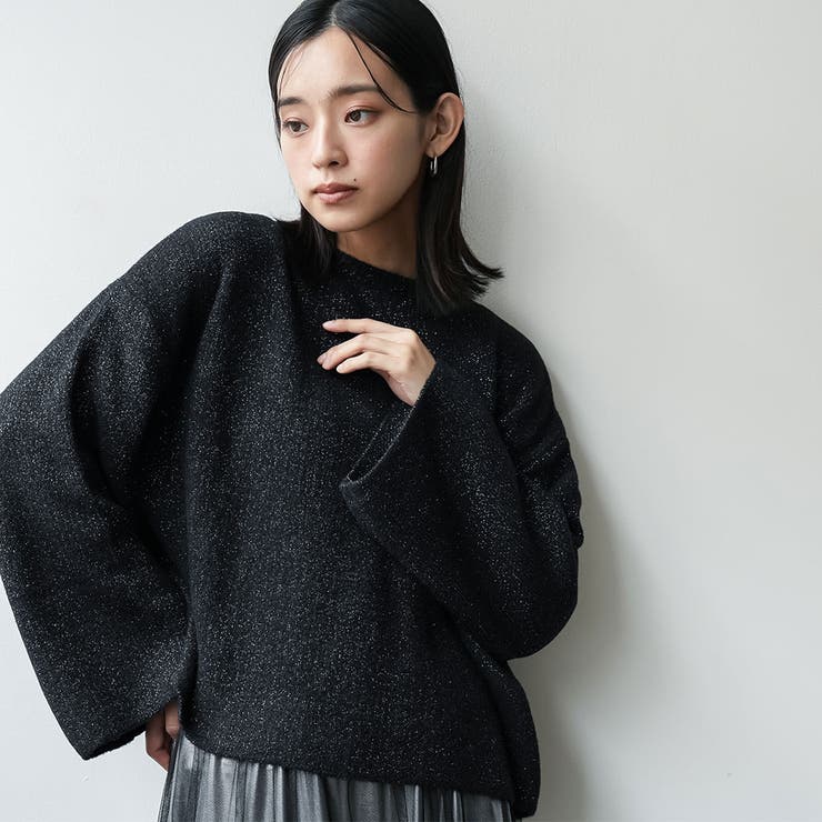 レディース バックリボンクルーネックニットプルオーバー セーター | mili an deni | 詳細画像15 