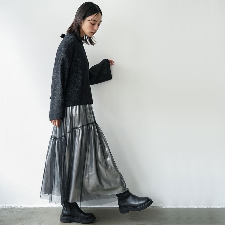 レディース バックリボンクルーネックニットプルオーバー セーター | mili an deni | 詳細画像16 