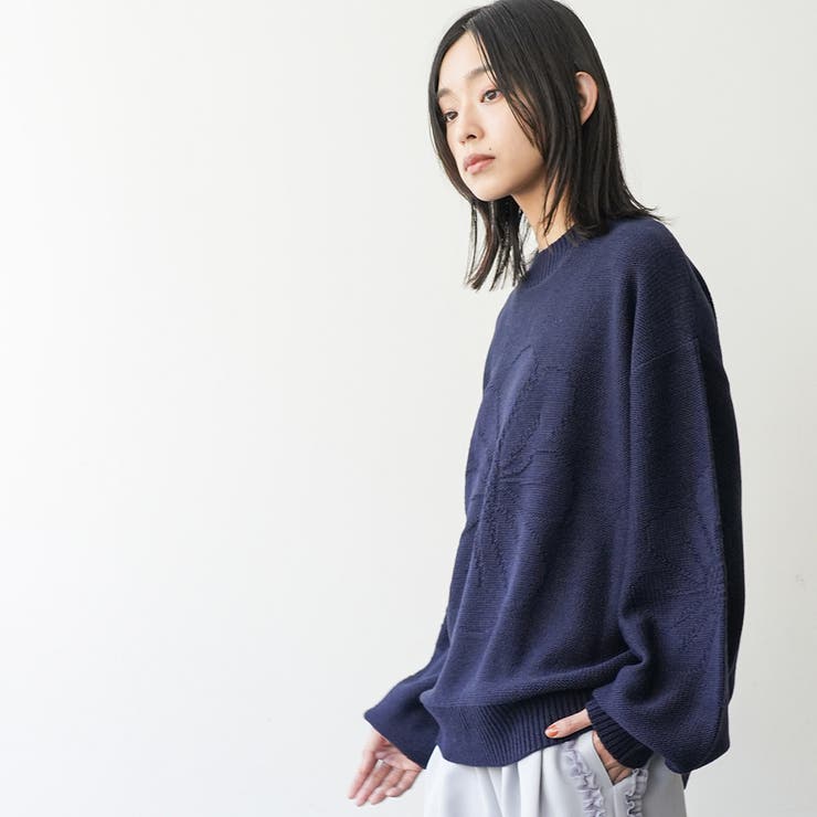 レディース 花モチーフジャガードニットプルオーバー セーター | mili an deni | 詳細画像20 