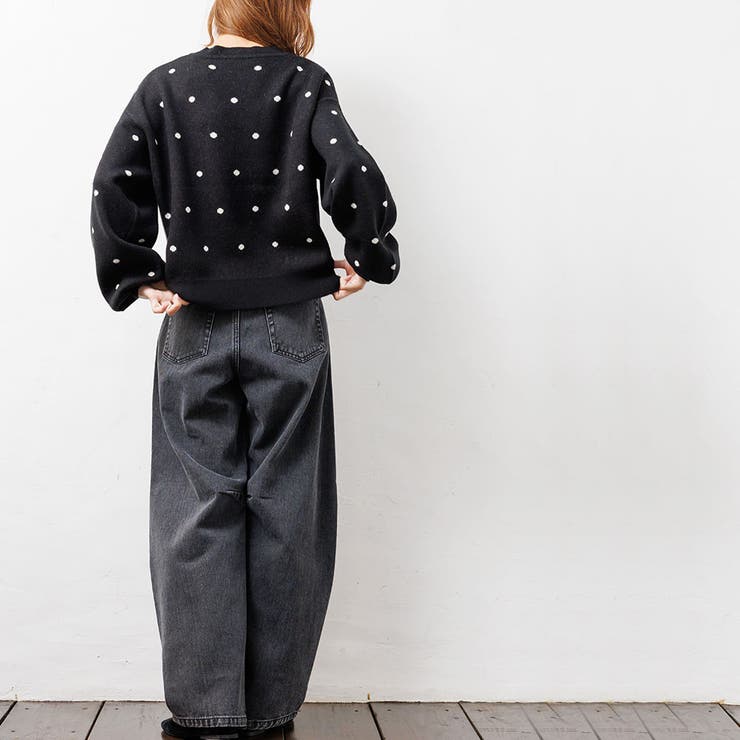 レディース セーター ドット柄ジャガードニットプルオーバー | mili an deni | 詳細画像7 