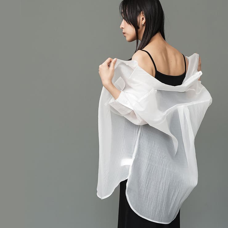 ソフトオーガンクレープオーバーシアーシャツ プルオーバー シアー | mili an deni | 詳細画像7 