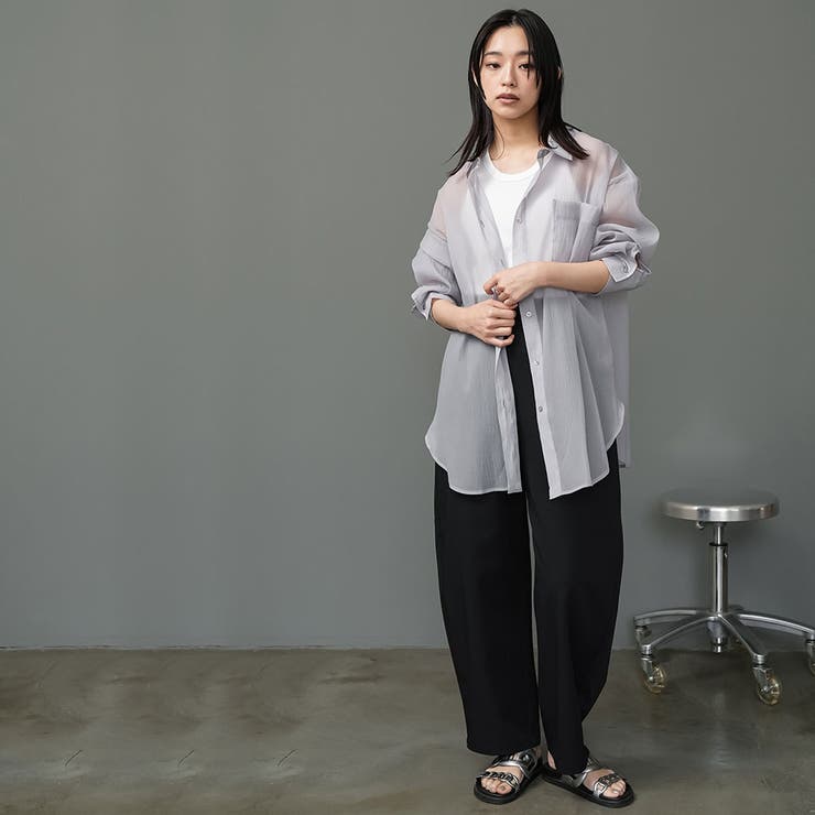 ソフトオーガンクレープオーバーシアーシャツ プルオーバー シアー | mili an deni | 詳細画像14 