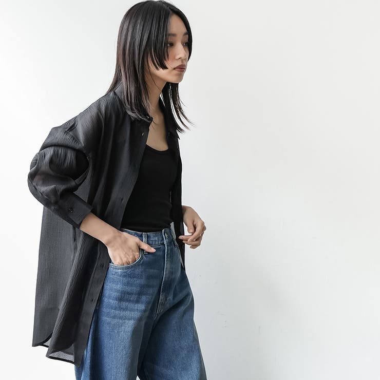 ソフトオーガンクレープオーバーシアーシャツ プルオーバー シアー | mili an deni | 詳細画像16 