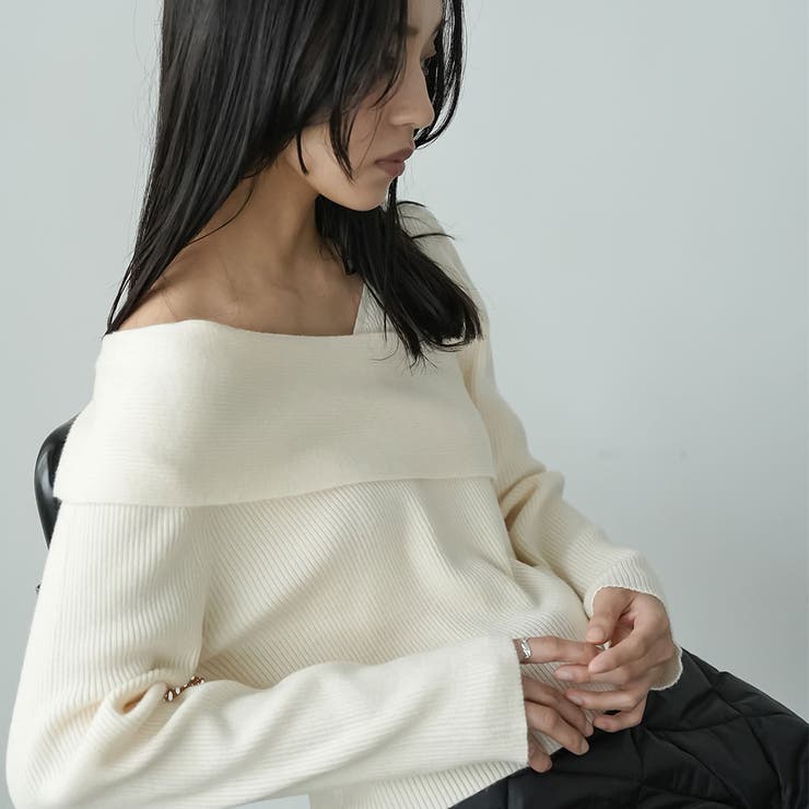 アシメニットトップス ニット セーター | mili an deni | 詳細画像9 