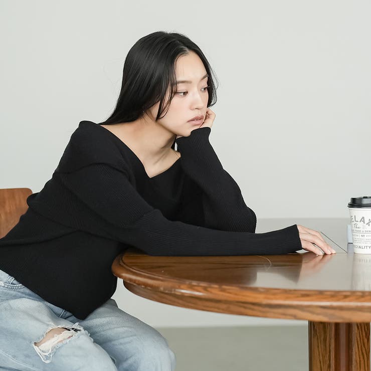 アシメニットトップス ニット セーター | mili an deni | 詳細画像18 