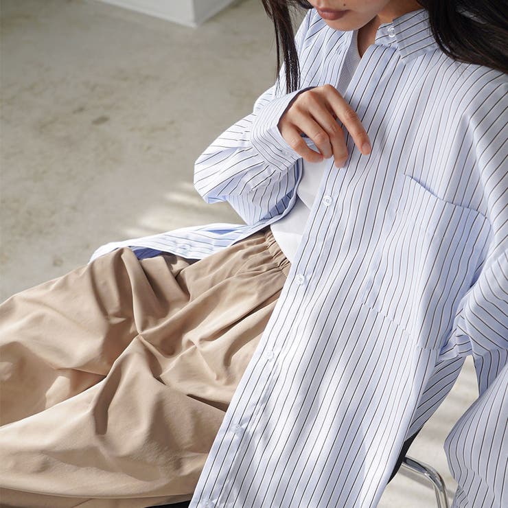 ストライプオーバーシャツ レディース シャツ | mili an deni | 詳細画像7 