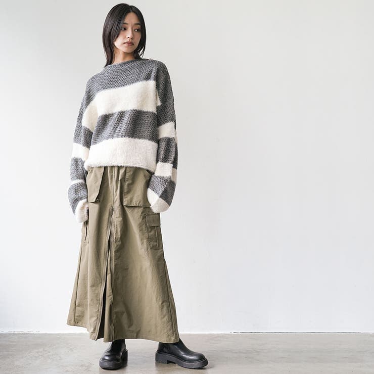 レディース セーター フェザーヤーンボーダープルオーバー | mili an deni | 詳細画像8 