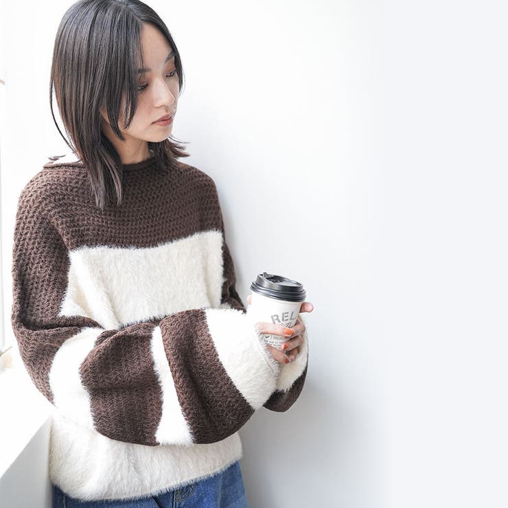 レディース セーター フェザーヤーンボーダープルオーバー | mili an deni | 詳細画像11 