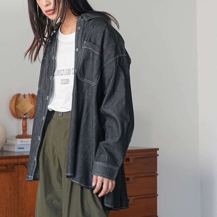 オーバーサイズデニムシャツ 長袖 レギュラーカラー | mili an deni | 詳細画像13 