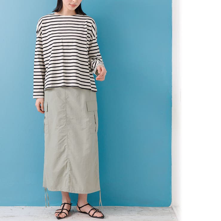 ドロップショルダーロンTシャツ Tシャツ サイドスリット | mili an deni | 詳細画像25 