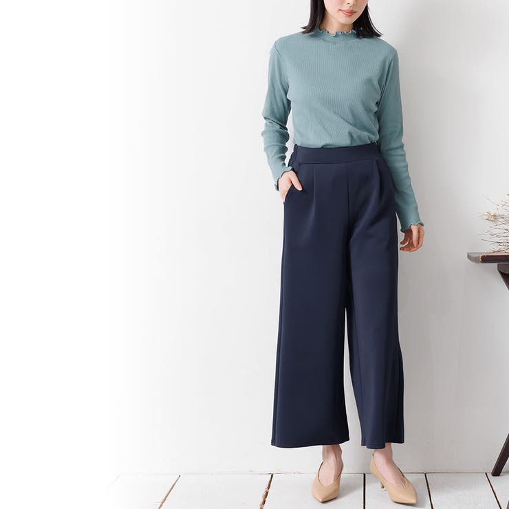 襟シャーリングメロートップス ロンＴ ハイネック | mili an deni | 詳細画像11 