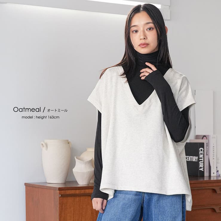 T C 裏毛Vネックベスト | mili an deni | 詳細画像6 