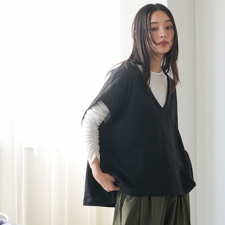 T C 裏毛Vネックベスト | mili an deni | 詳細画像15 