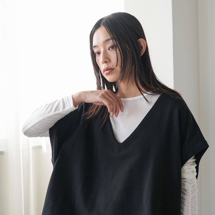 T C 裏毛Vネックベスト | mili an deni | 詳細画像16 