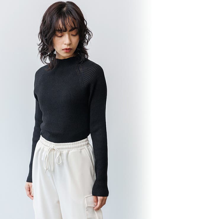 洗える ウォッシャブルボトルネックリブニット ボトルネック | mili an deni | 詳細画像5 