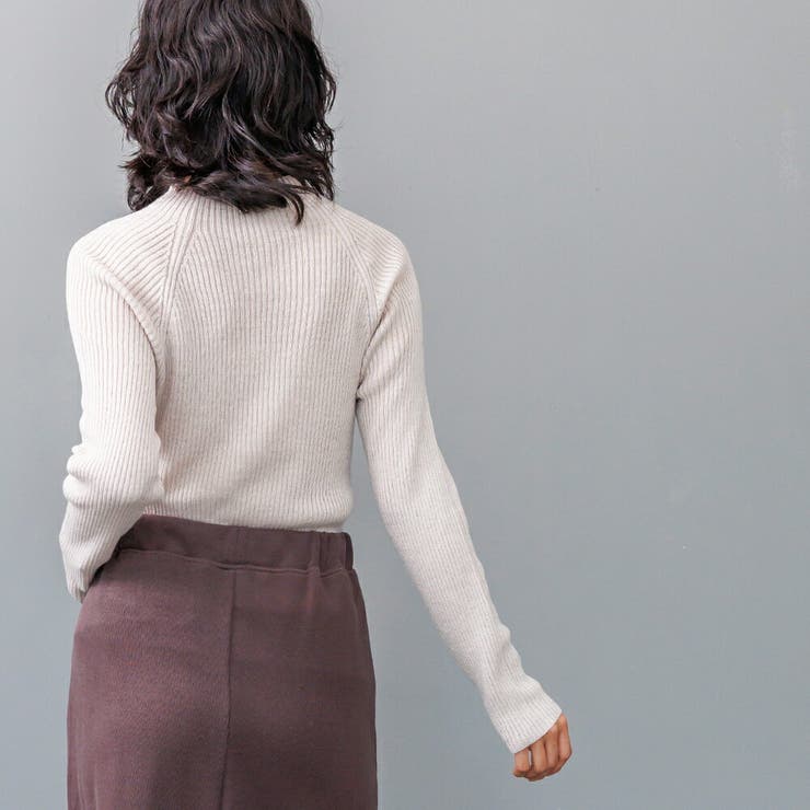 洗える ウォッシャブルボトルネックリブニット ボトルネック | mili an deni | 詳細画像11 