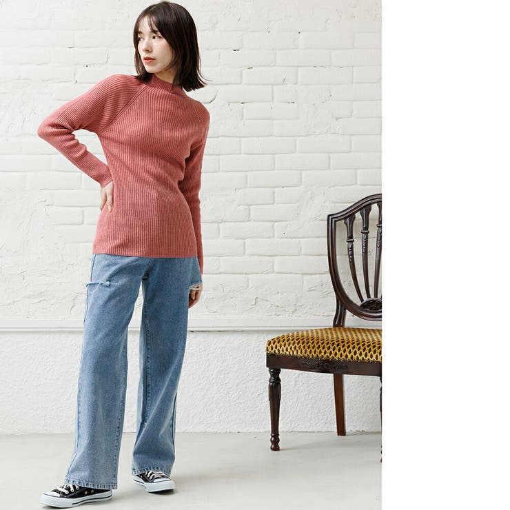 洗える ウォッシャブルボトルネックリブニット ボトルネック | mili an deni | 詳細画像15 