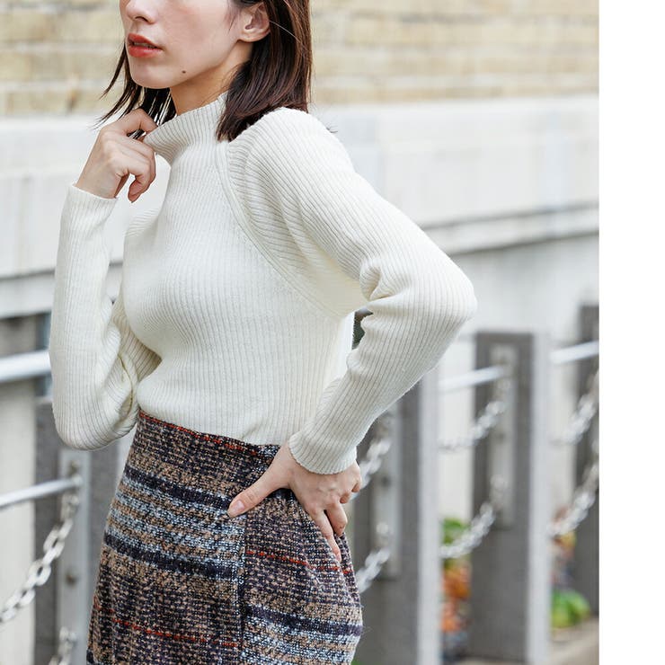 洗える ウォッシャブルボトルネックリブニット ボトルネック | mili an deni | 詳細画像17 