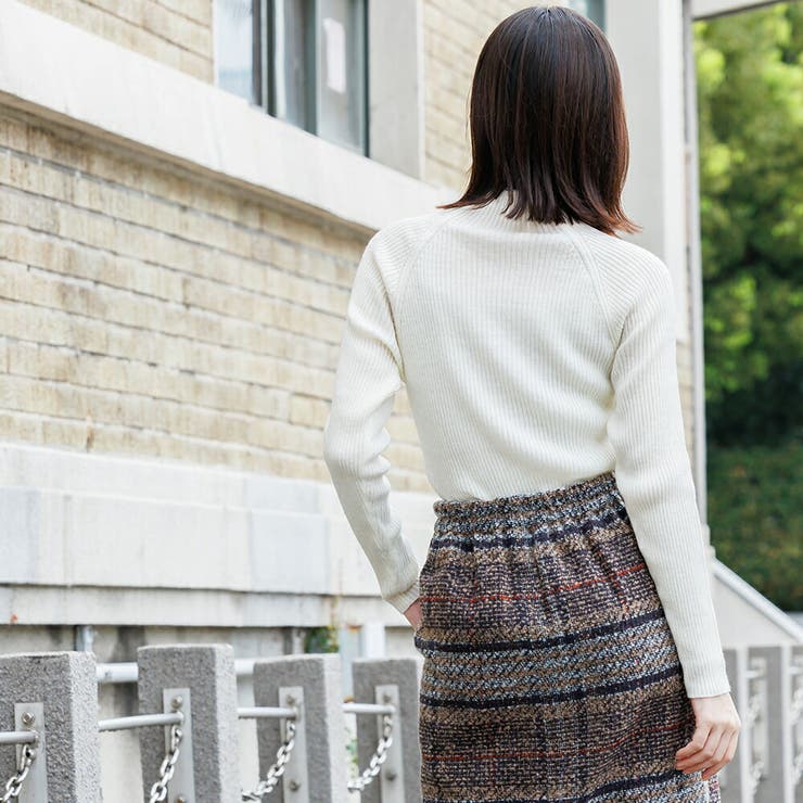 洗える ウォッシャブルボトルネックリブニット ボトルネック | mili an deni | 詳細画像18 