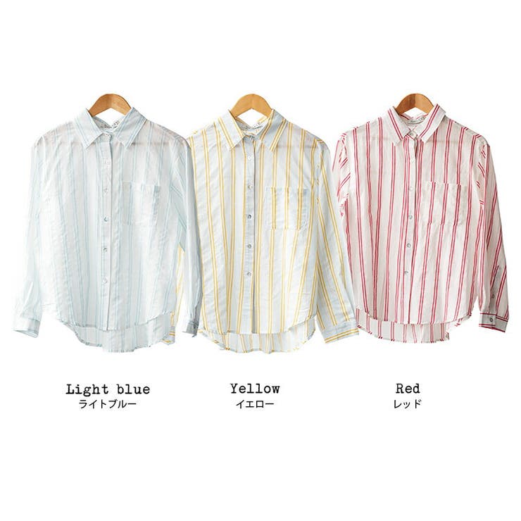 カラーストライプシャツ ブラウス コットン | mili an deni | 詳細画像21 