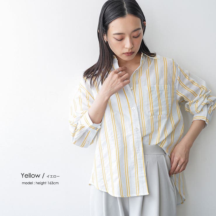 カラーストライプシャツ ブラウス コットン | mili an deni | 詳細画像6 