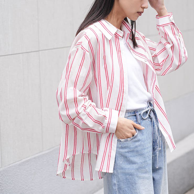 カラーストライプシャツ ブラウス コットン | mili an deni | 詳細画像12 