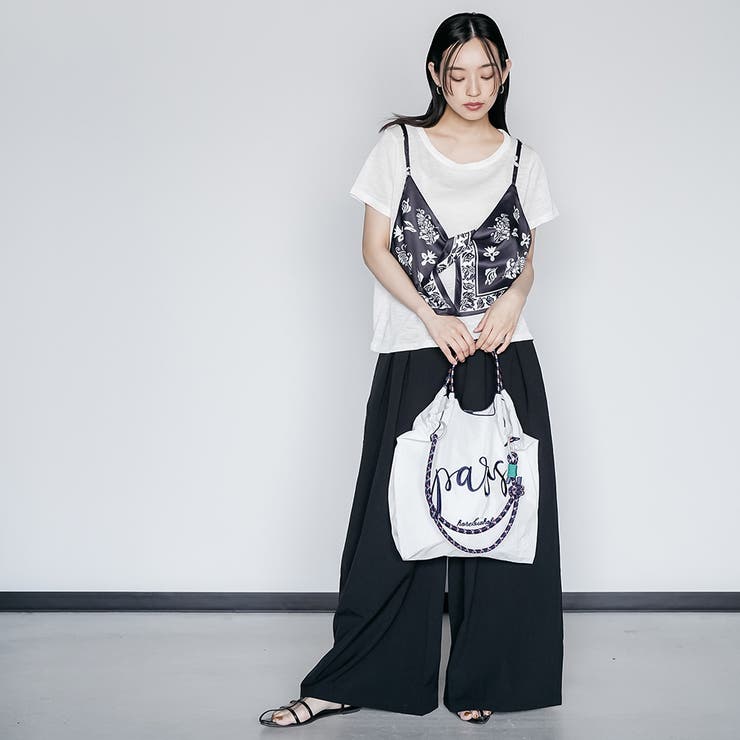 バンダナキャミレイヤードトップス レイヤード風 クルーネック | mili an deni | 詳細画像10 