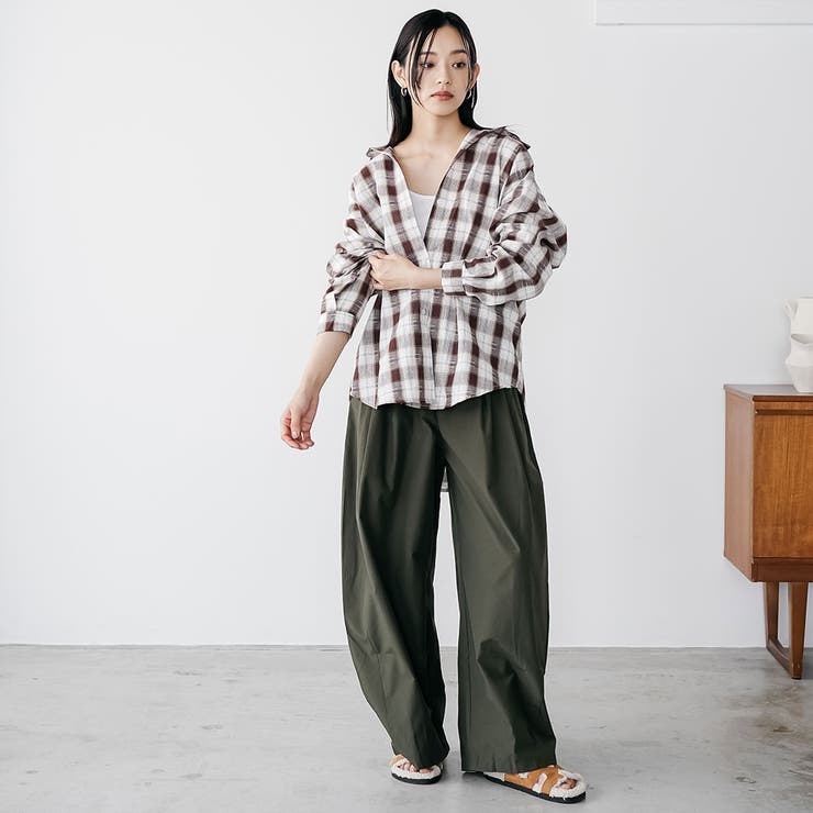 マドラスチェックシャツトップス ブラウス レギュラーカラー | mili an deni | 詳細画像14 