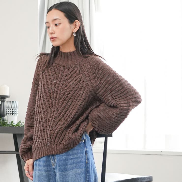 畦編みハイネックニットプルオーバー トップス ハイネック | mili an deni | 詳細画像11 